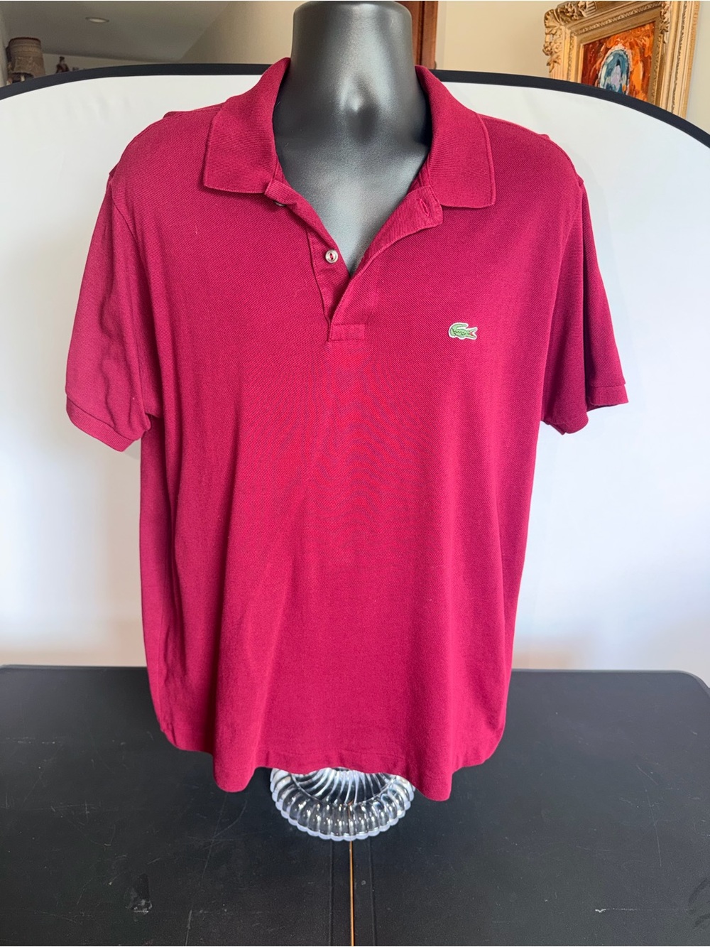 Lacoste Men's Burgundy Short-Sleeve Polo